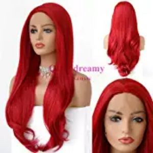 Red lace front wig